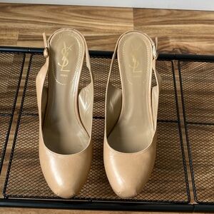 Yves Saint Laurent Tribtoo Beige Slingback pumps 105mm - Size 39